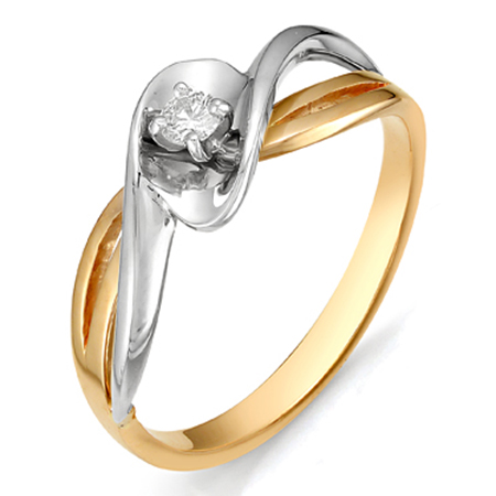 Кольцо, золото, бриллиант, красный, 1-105-985